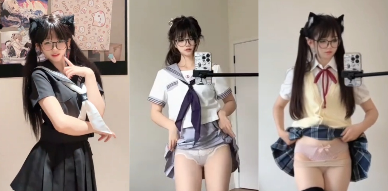 抖音高顏值網紅 芙仔很宅 不雅私拍曝光 清純蘿莉跳舞掀裙露底褲脫絲襪 雙腿大開私部對鏡超反差 - 18J.TV